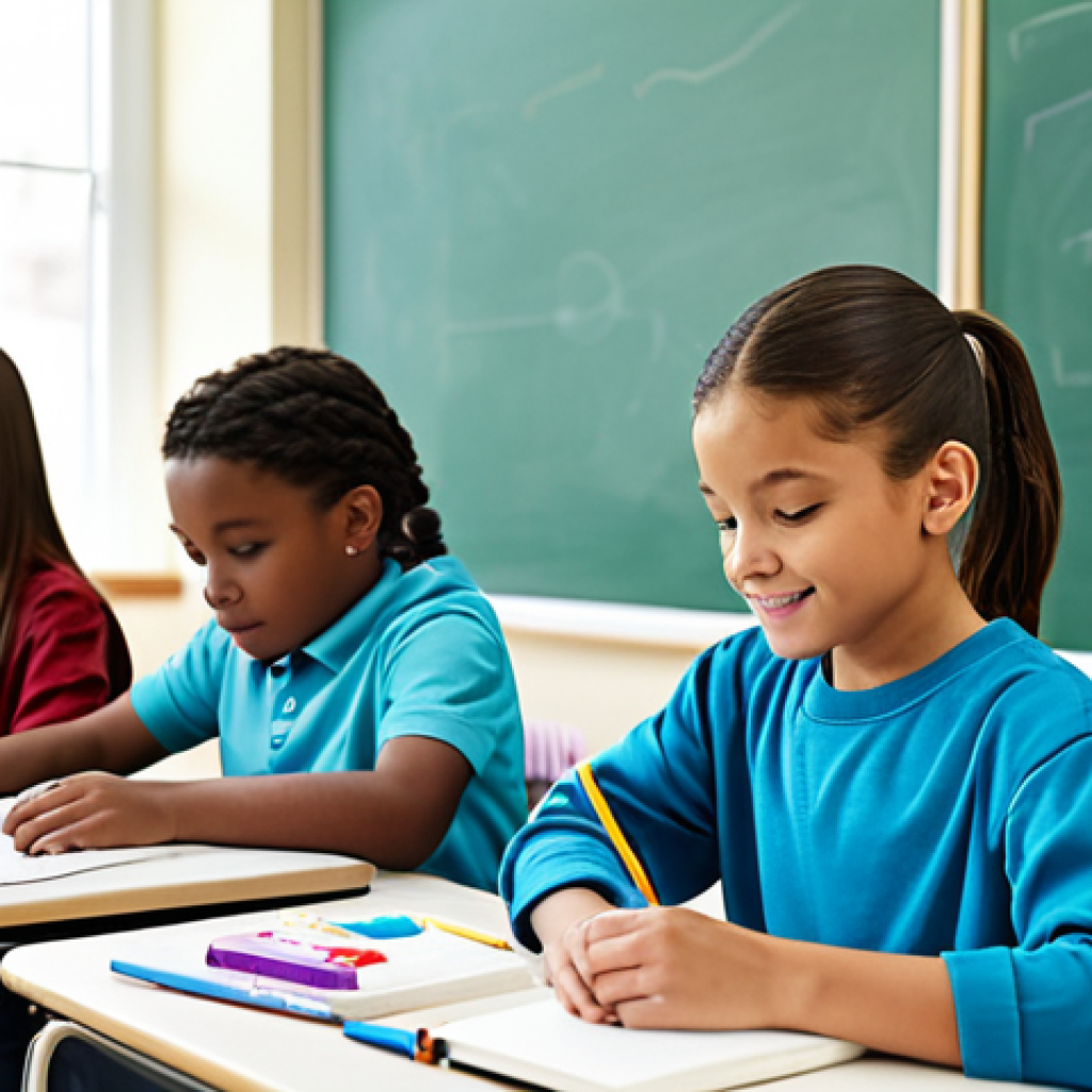 **
"A diverse group of fully clothed elementary school students working on a project together in a bright, modern classroom filled with digital learning tools, appropriate content, safe for work, perfect anatomy, natural proportions, professional educational photography, family-friendly atmosphere."
**