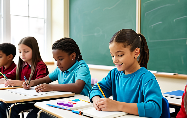 **
"A diverse group of fully clothed elementary school students working on a project together in a bright, modern classroom filled with digital learning tools, appropriate content, safe for work, perfect anatomy, natural proportions, professional educational photography, family-friendly atmosphere."
**
